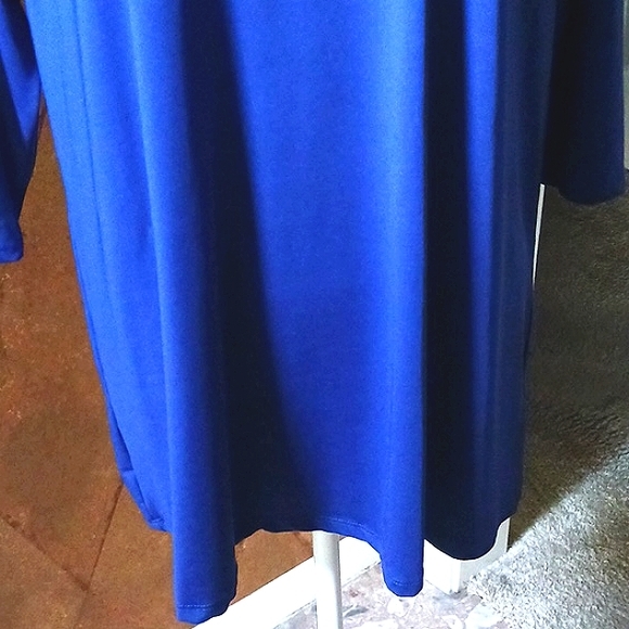 NWT NEW Glory Uniquely Designed Gold Chain Cut-Out Cobalt Blue Plus Size Tunic - Picture 2 of 12